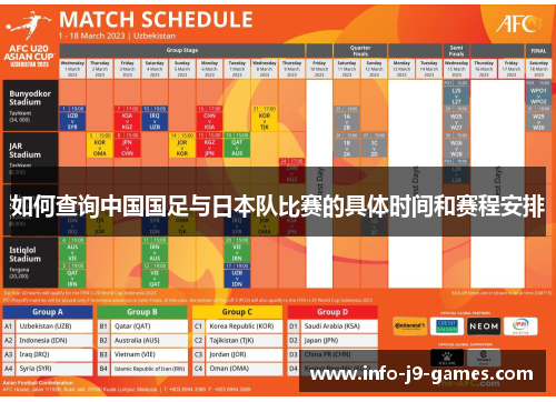 如何查询中国国足与日本队比赛的具体时间和赛程安排